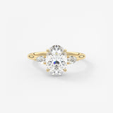 Oval Three Stone Lab Grown Diamond Engagement Ring