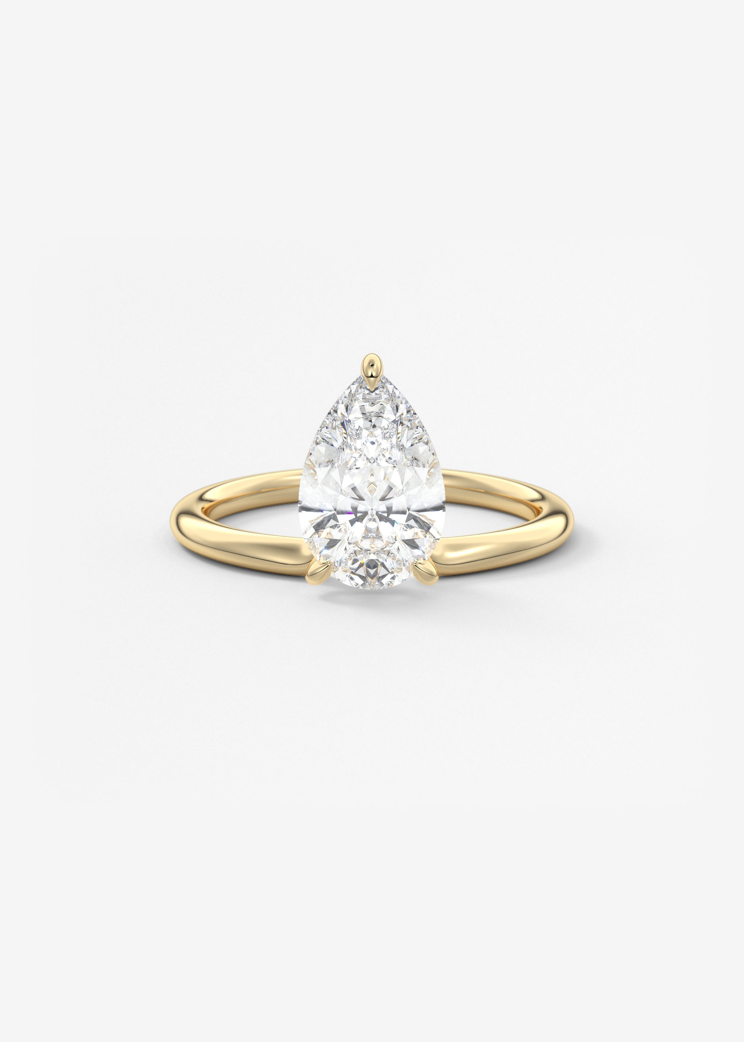 Pear Solitaire Lab Grown Diamond Engagement Ring