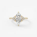 Marquise Cluster Lab Grown Diamond Engagement Ring