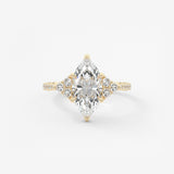 Marquise Cluster Lab Grown Diamond Engagement Ring