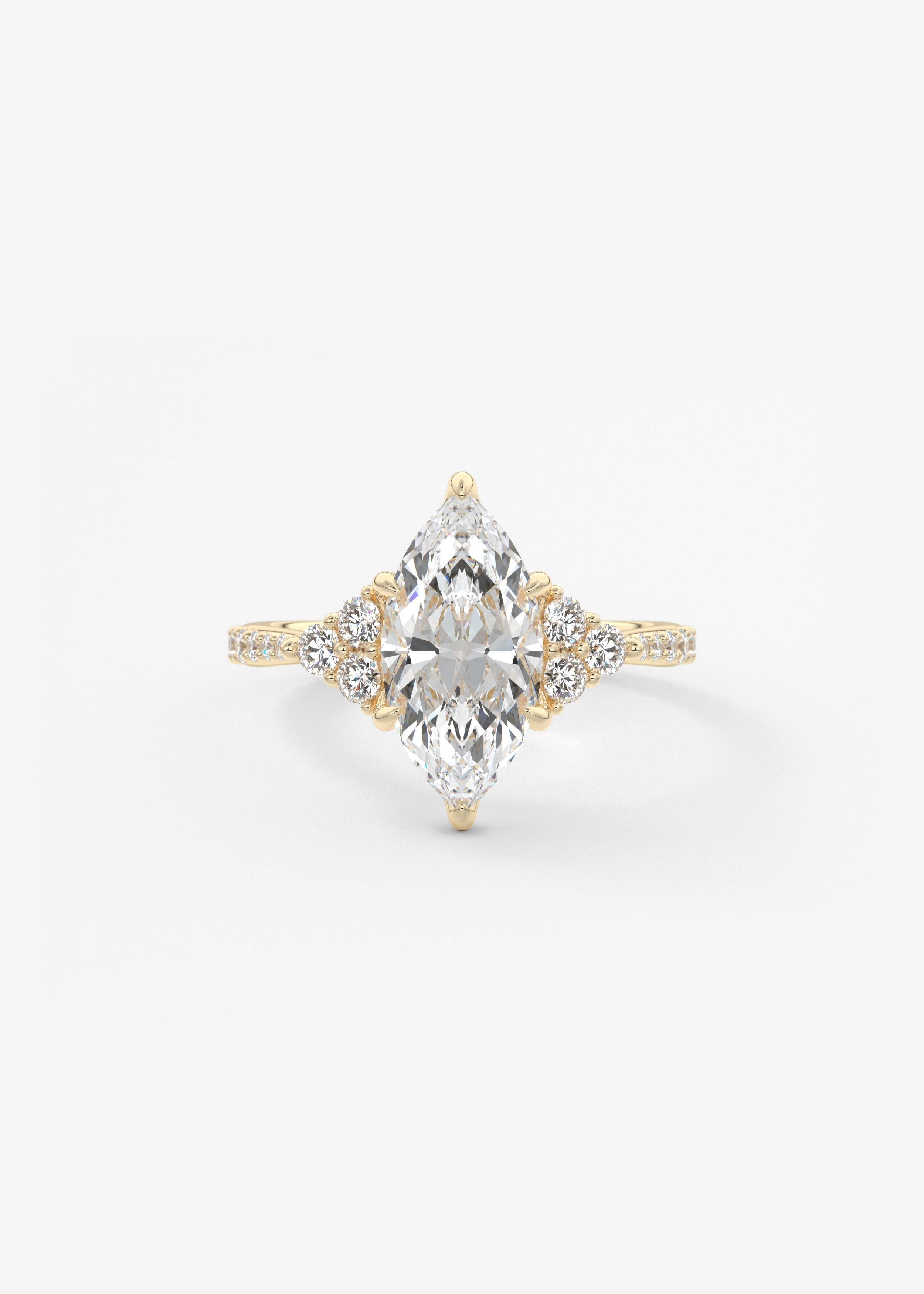 Marquise Cluster Lab Grown Diamond Engagement Ring