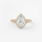 Pear Halo & Pave , Split Shank Lab Grown Diamond Engagement Ring