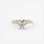 Round Pave Lab Grown Diamond Engagement Ring
