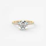 Round Pave Lab Grown Diamond Engagement Ring