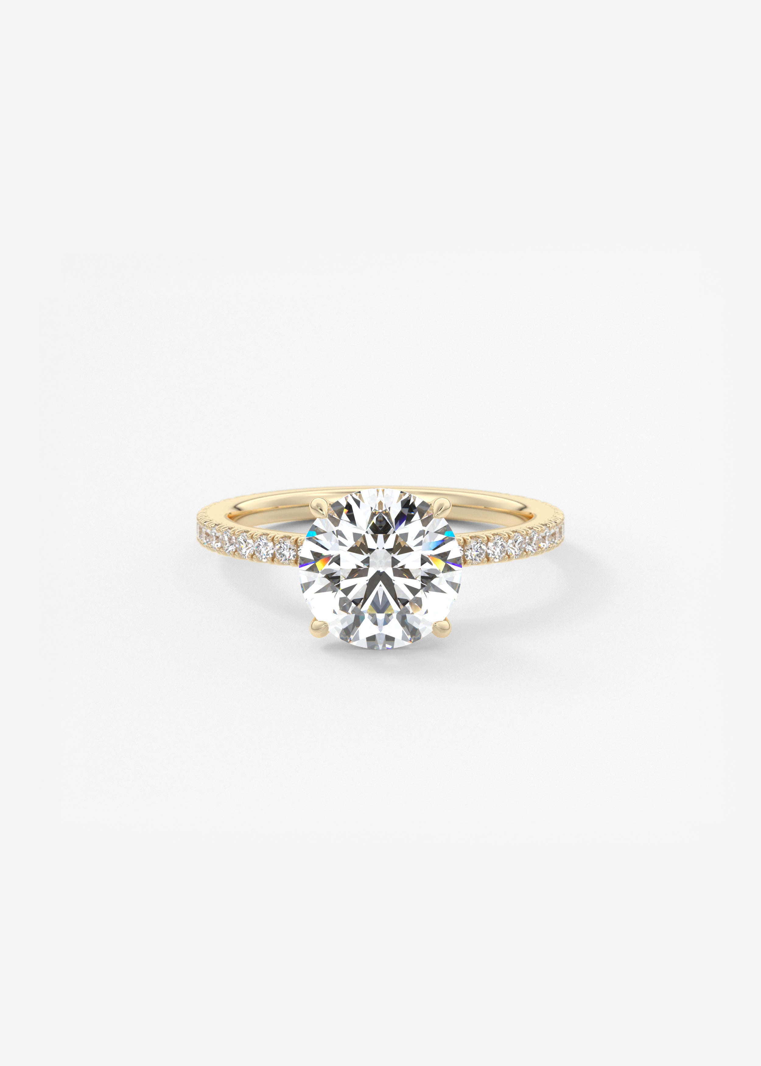 Round Pave Lab Grown Diamond Engagement Ring