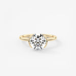Round Half Bezel Lab Grown Diamond Engagement Ring