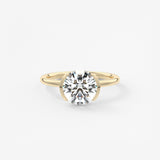 Round Half Bezel Lab Grown Diamond Engagement Ring