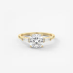 Cushion Three Stone Lab Grown Diamond Engagement Ring