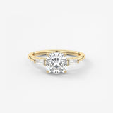 Cushion Three Stone Lab Grown Diamond Engagement Ring