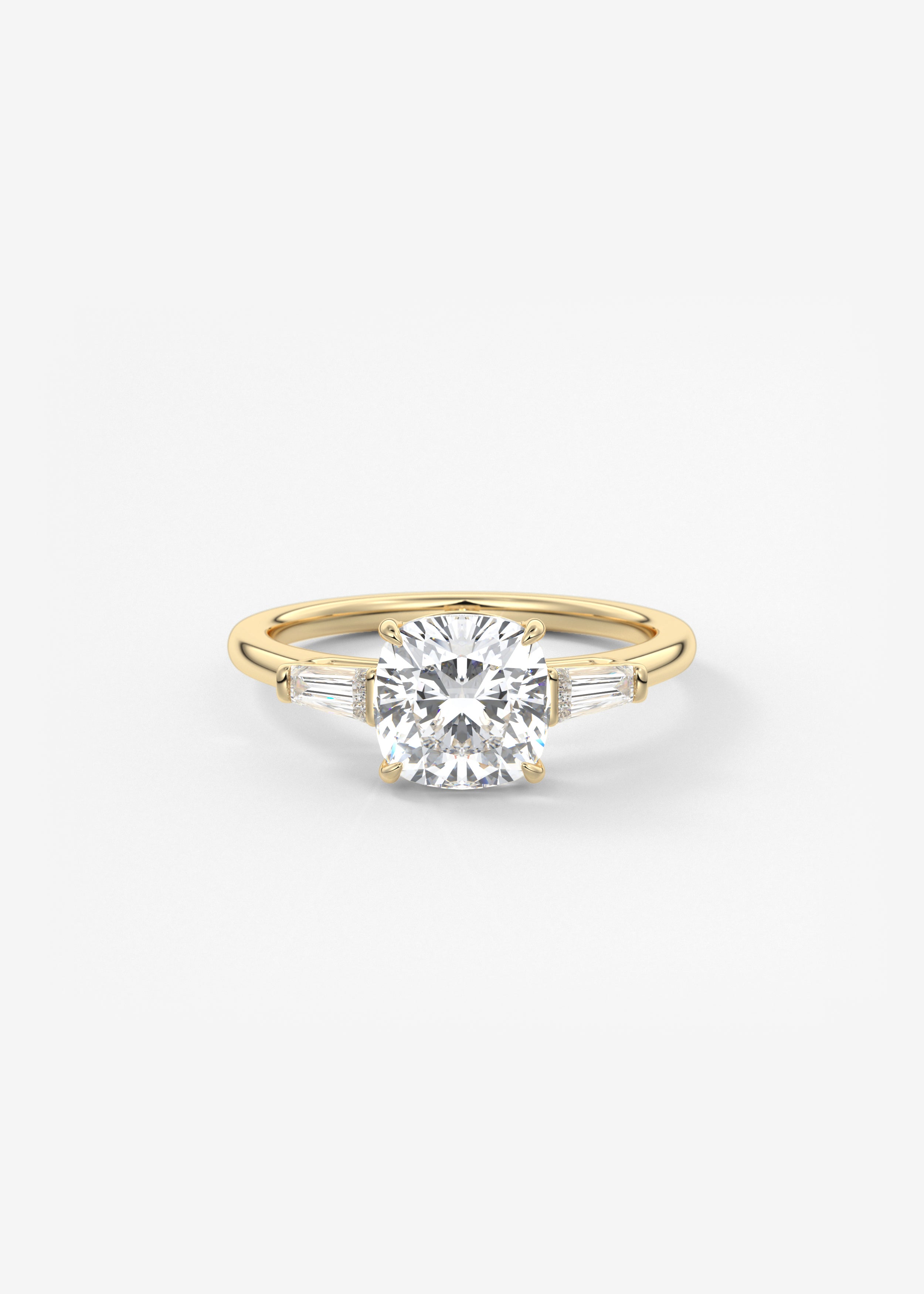 Cushion Three Stone Lab Grown Diamond Engagement Ring
