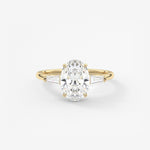 Oval Three Stone Lab Grown Diamond Engagement Ring