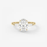 Oval Three Stone Lab Grown Diamond Engagement Ring