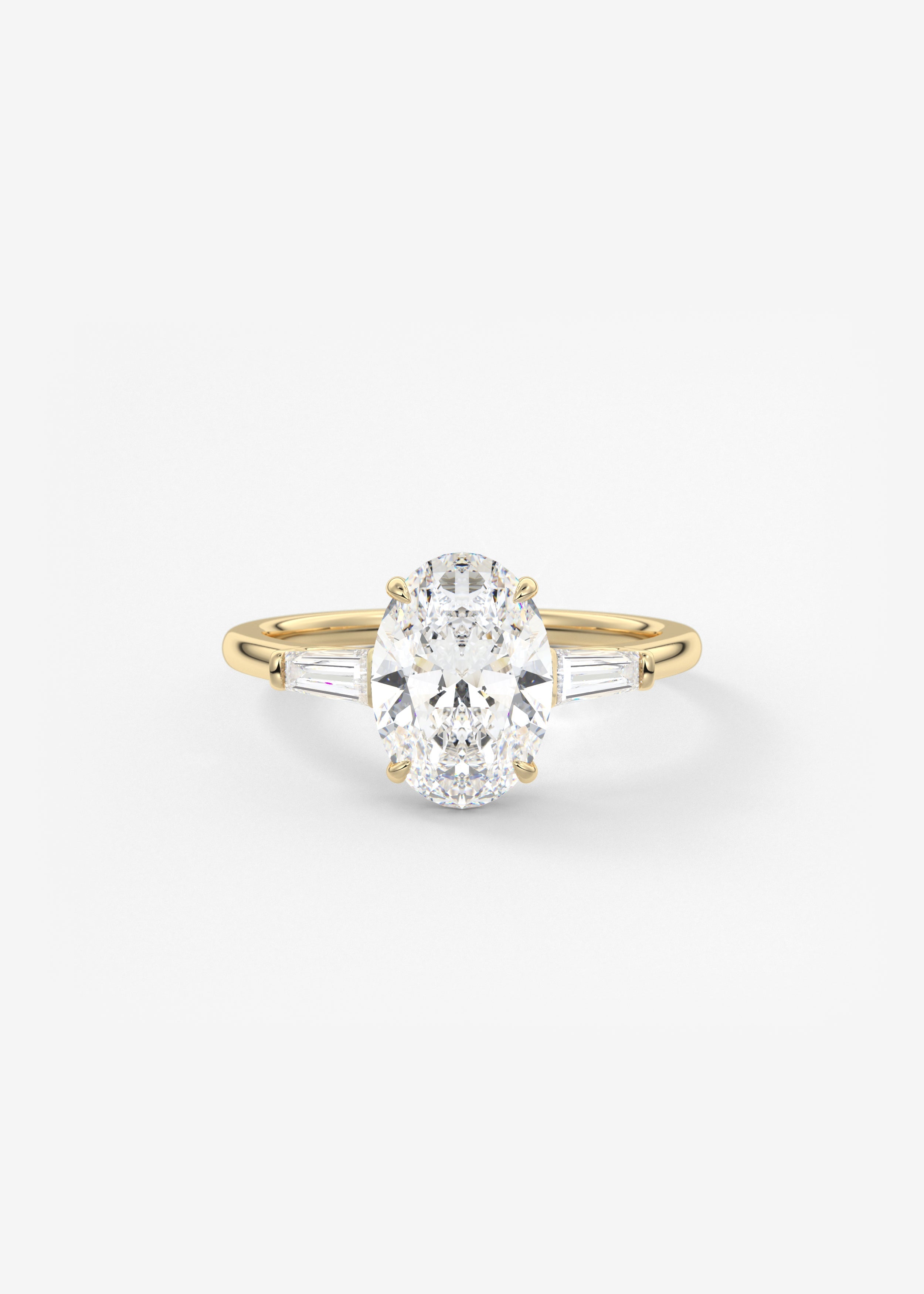 Oval Three Stone Lab Grown Diamond Engagement Ring