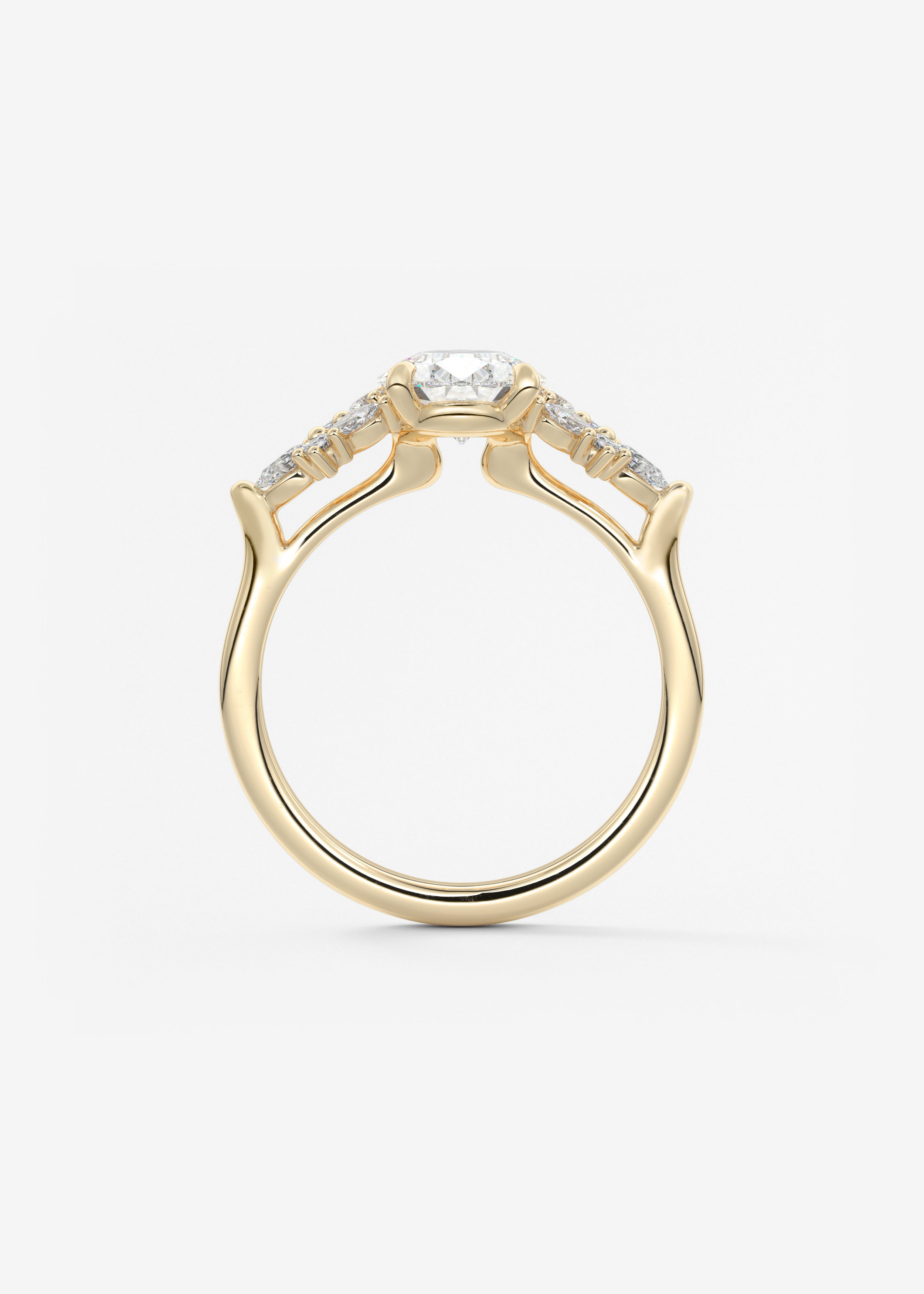 Pear Cluster Lab Grown Diamond Engagement Ring