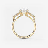 Round Cluster Lab Grown Diamond Engagement Ring
