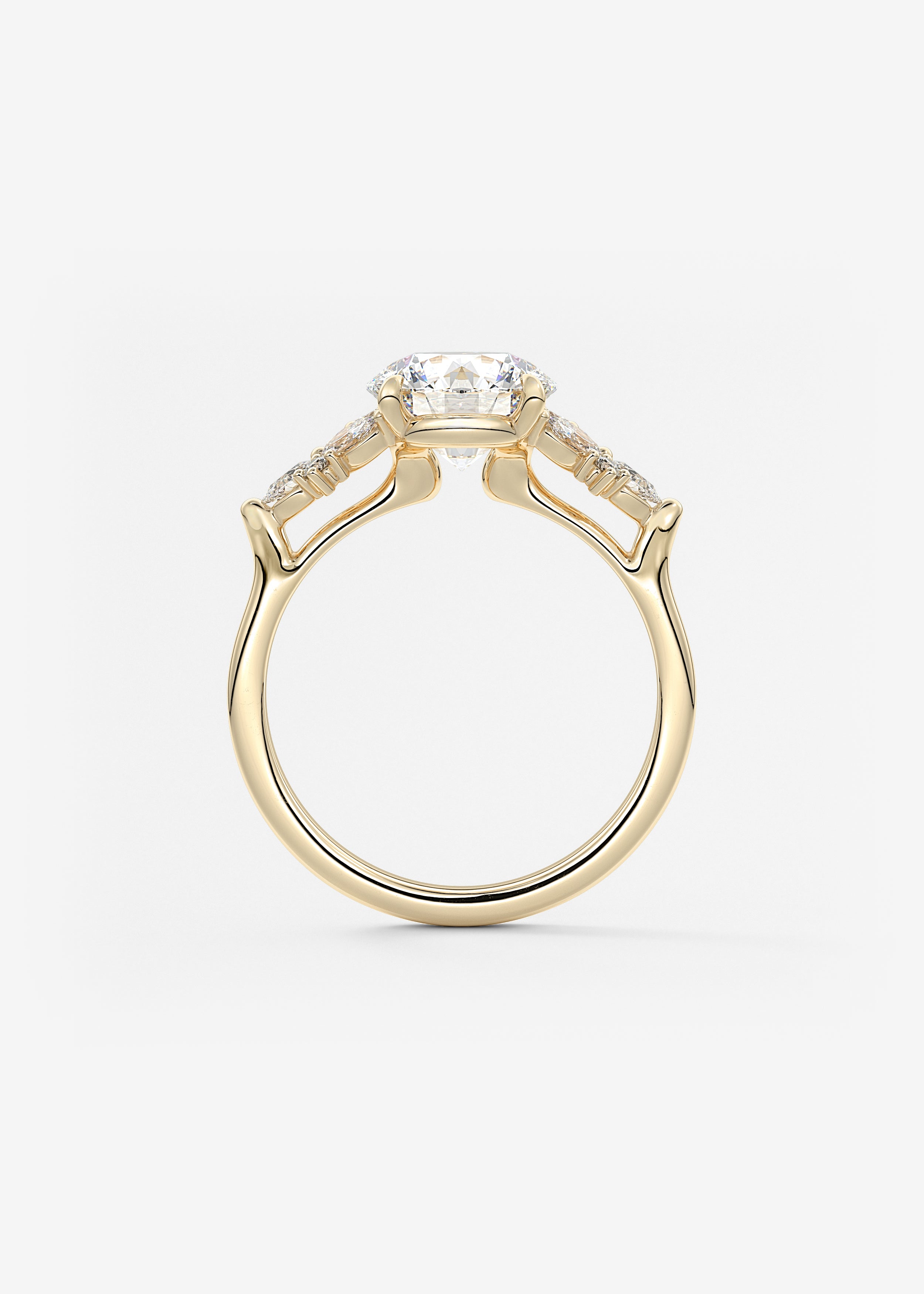 Round Cluster Lab Grown Diamond Engagement Ring
