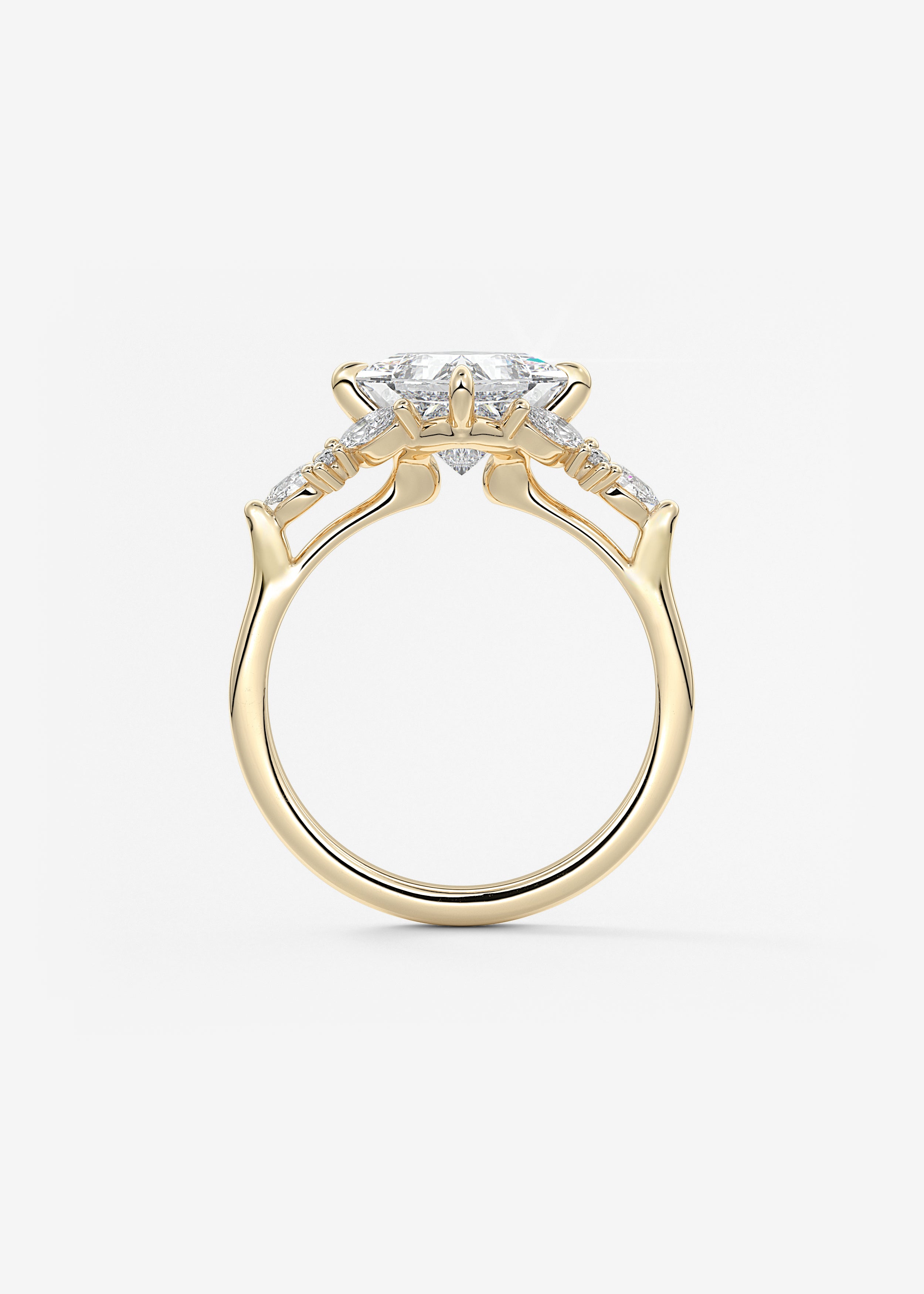 Princess Cluster Lab Grown Diamond Engagement Ring