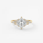 Princess Cluster Lab Grown Diamond Engagement Ring