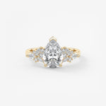 Pear Cluster Lab Grown Diamond Engagement Ring