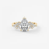 Pear Cluster Lab Grown Diamond Engagement Ring