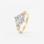 Princess Cluster Lab Grown Diamond Engagement Ring