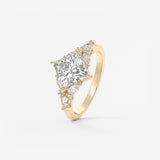 Princess Cluster Lab Grown Diamond Engagement Ring