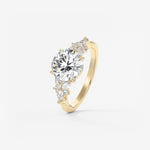 Round Cluster Lab Grown Diamond Engagement Ring