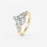 Pear Cluster Lab Grown Diamond Engagement Ring