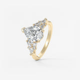 Pear Cluster Lab Grown Diamond Engagement Ring