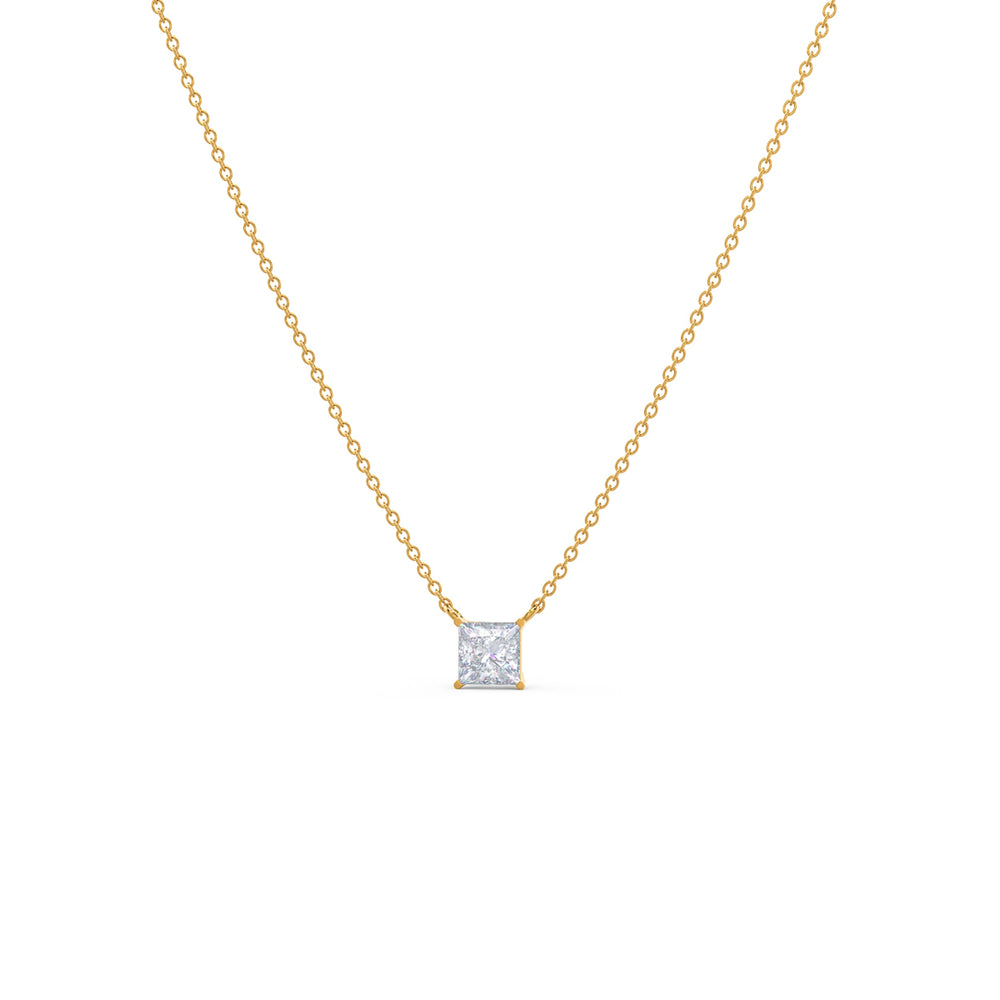 
                  
                    0.50 CT Floating Princess Cut Moissanite Necklace With Solitaire  Style
                  
                