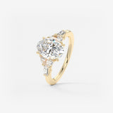 Oval Cluster Lab Grown Diamond Engagement Ring
