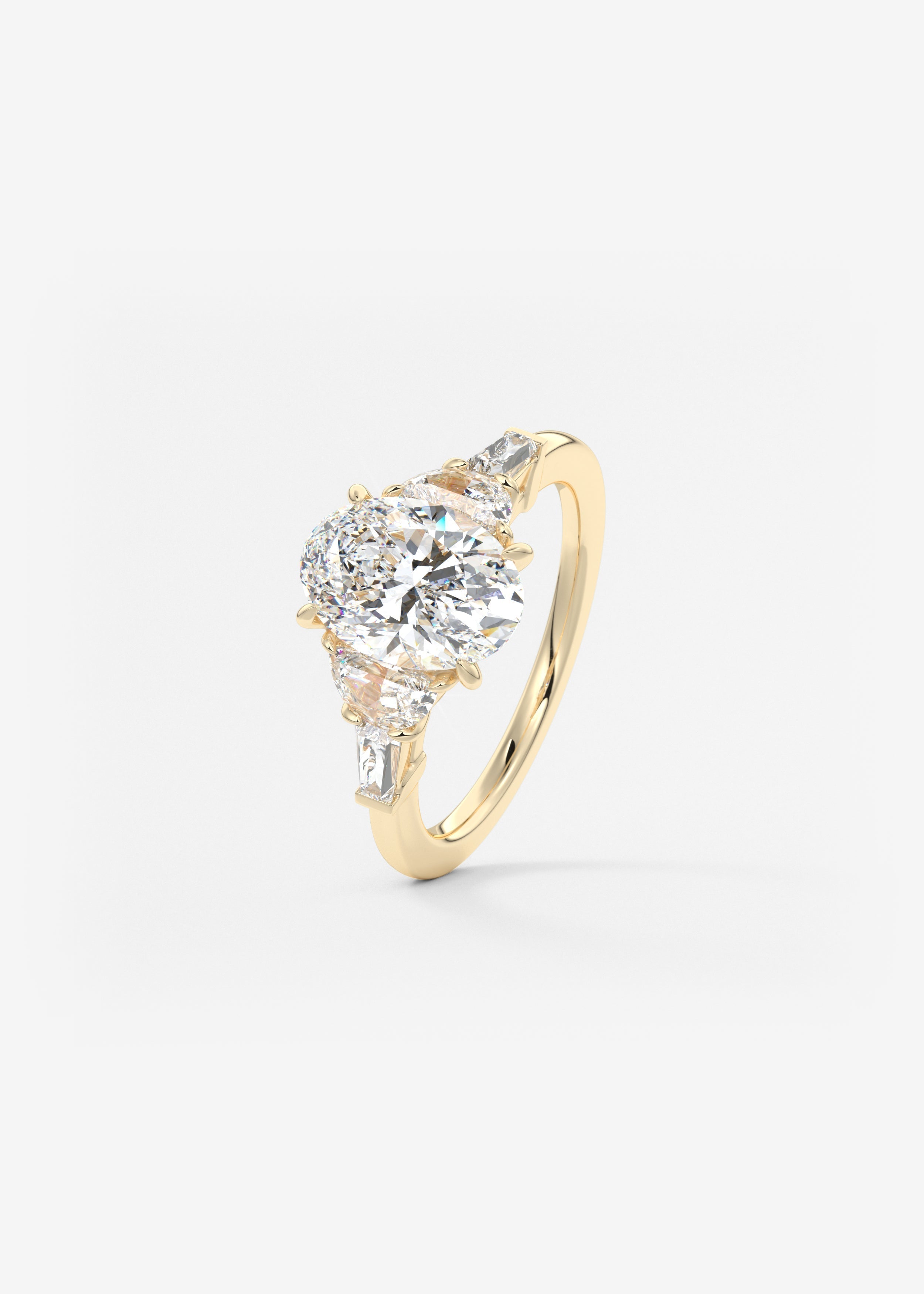 Oval Cluster Lab Grown Diamond Engagement Ring