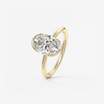 Oval Half Bezel Lab Grown Diamond Engagement Ring