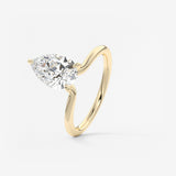 Pear Solitaire Lab Grown Diamond Engagement Ring