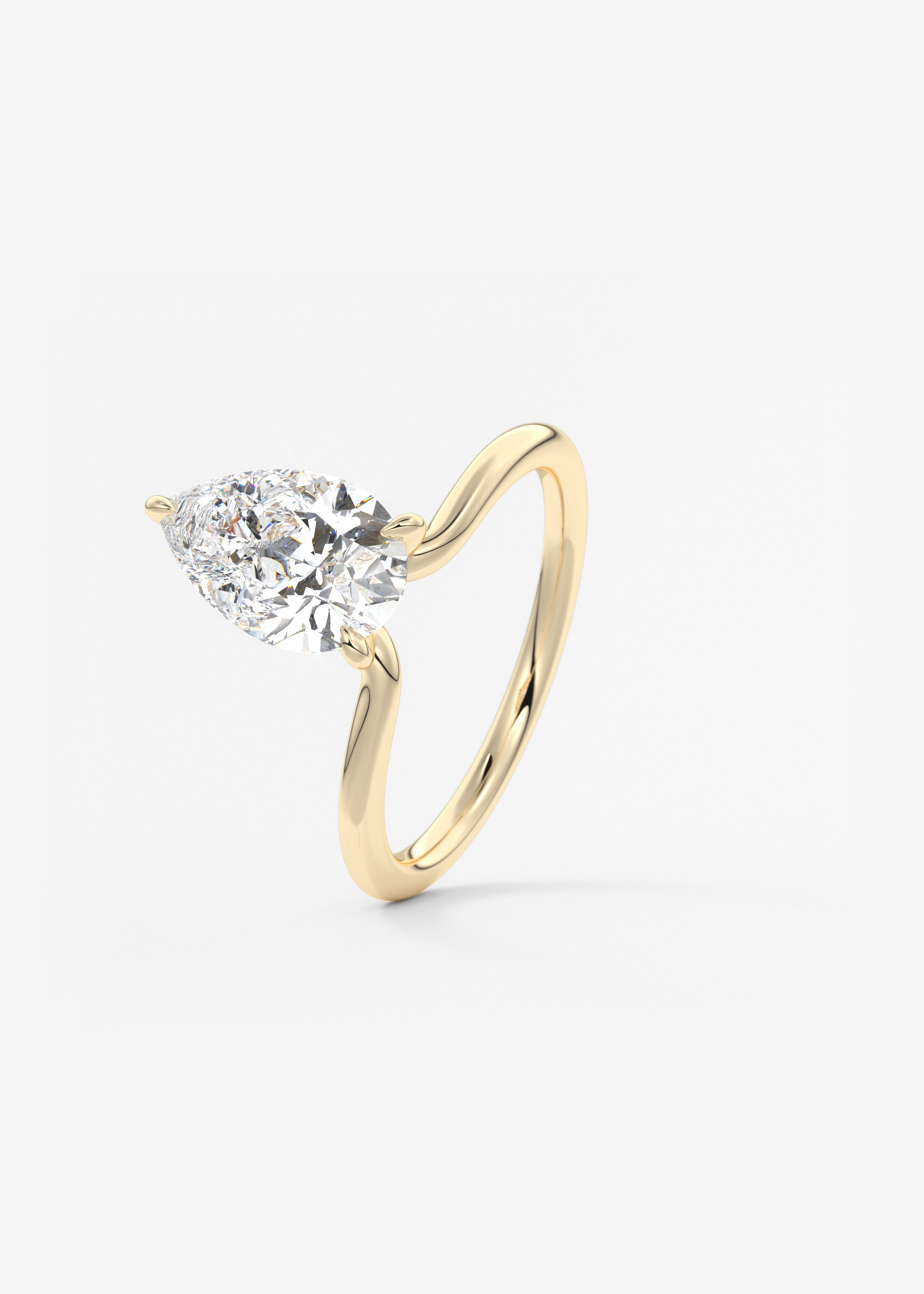 Pear Solitaire Lab Grown Diamond Engagement Ring
