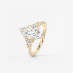 Marquise Cluster Lab Grown Diamond Engagement Ring