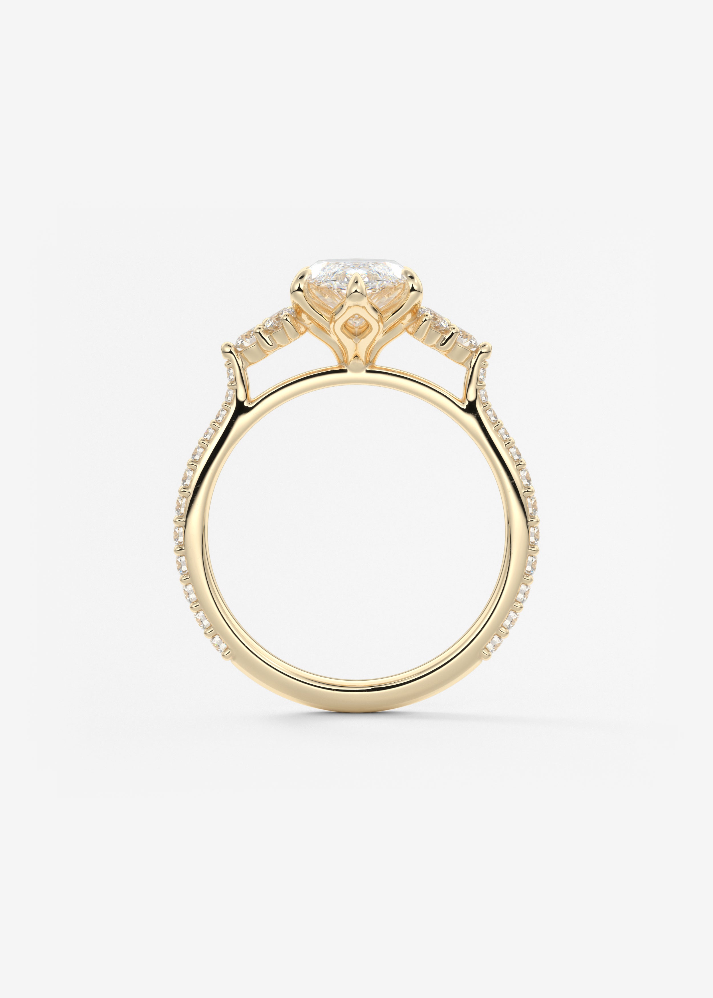 Marquise Cluster Lab Grown Diamond Engagement Ring