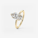 Marquise Hidden Halo Lab Grown Diamond Engagement Ring