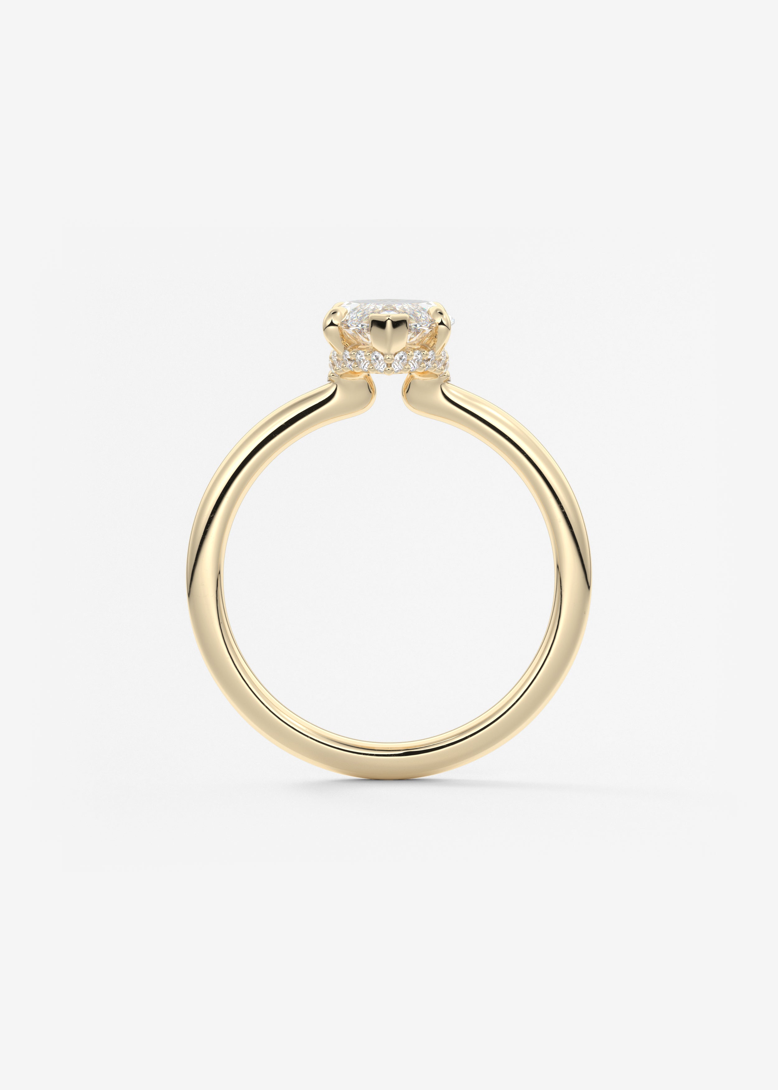 Marquise Hidden Halo Lab Grown Diamond Engagement Ring