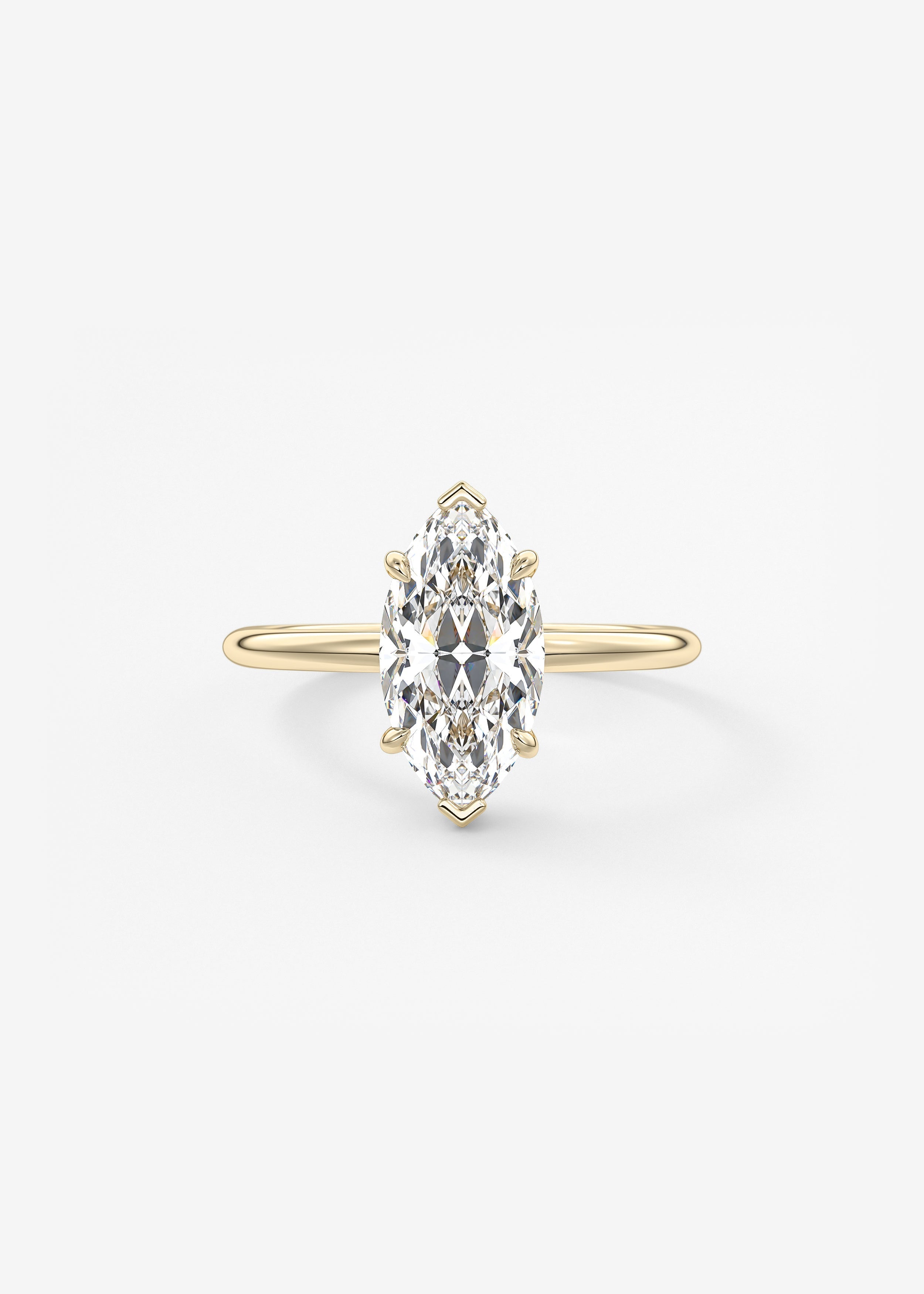 Marquise Hidden Halo Lab Grown Diamond Engagement Ring