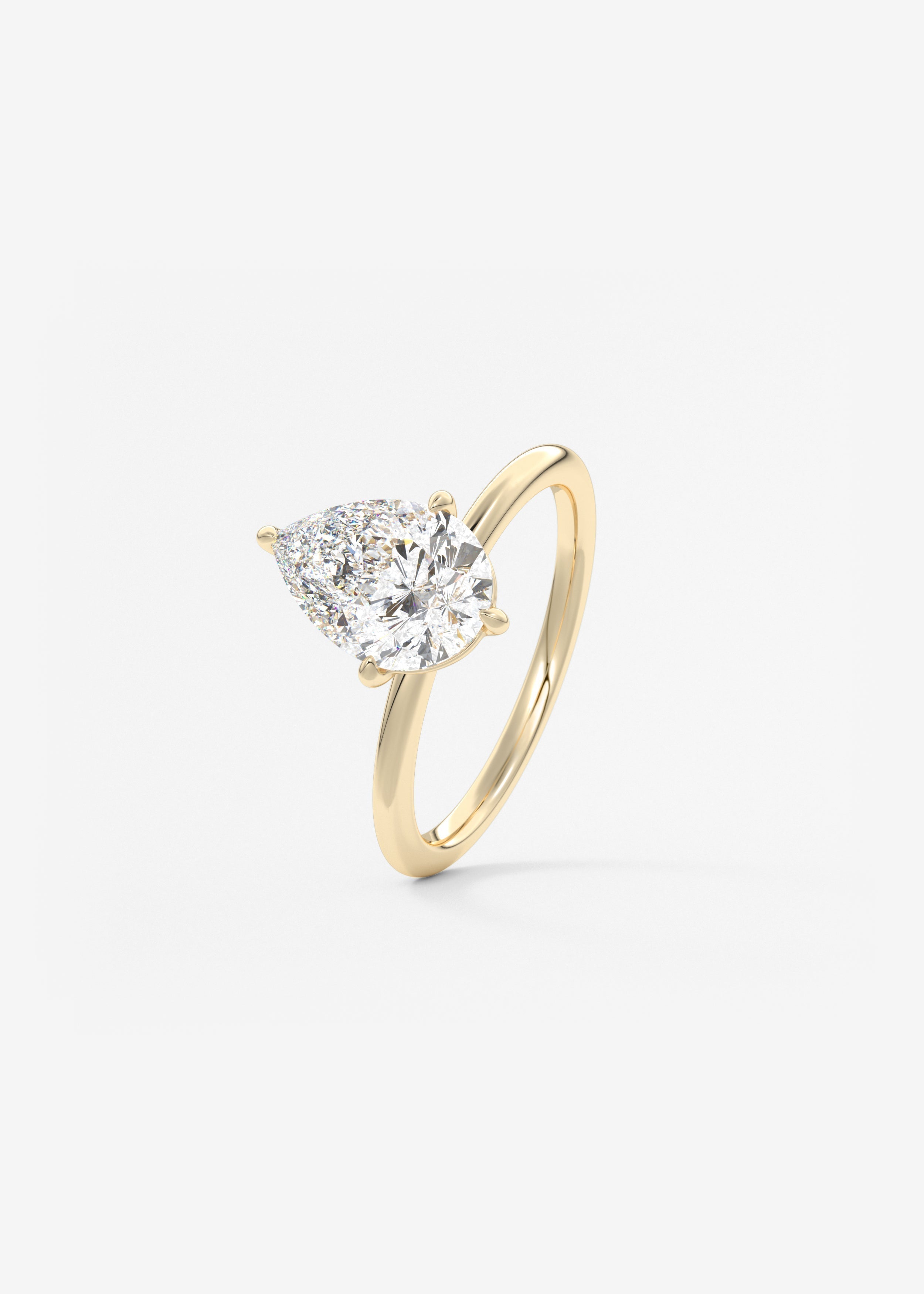 Pear Solitaire Lab Grown Diamond Engagement Ring
