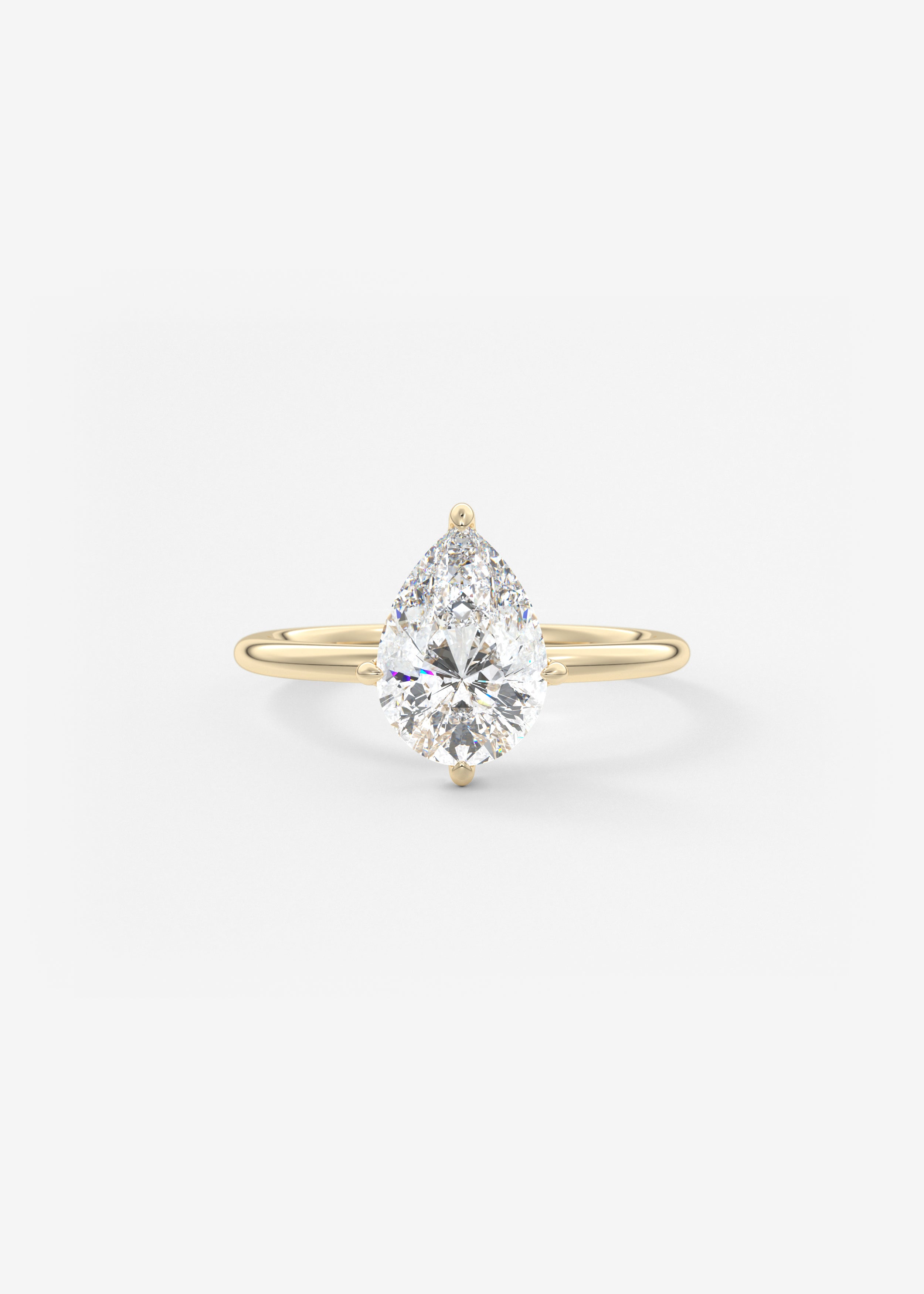 Pear Solitaire Lab Grown Diamond Engagement Ring