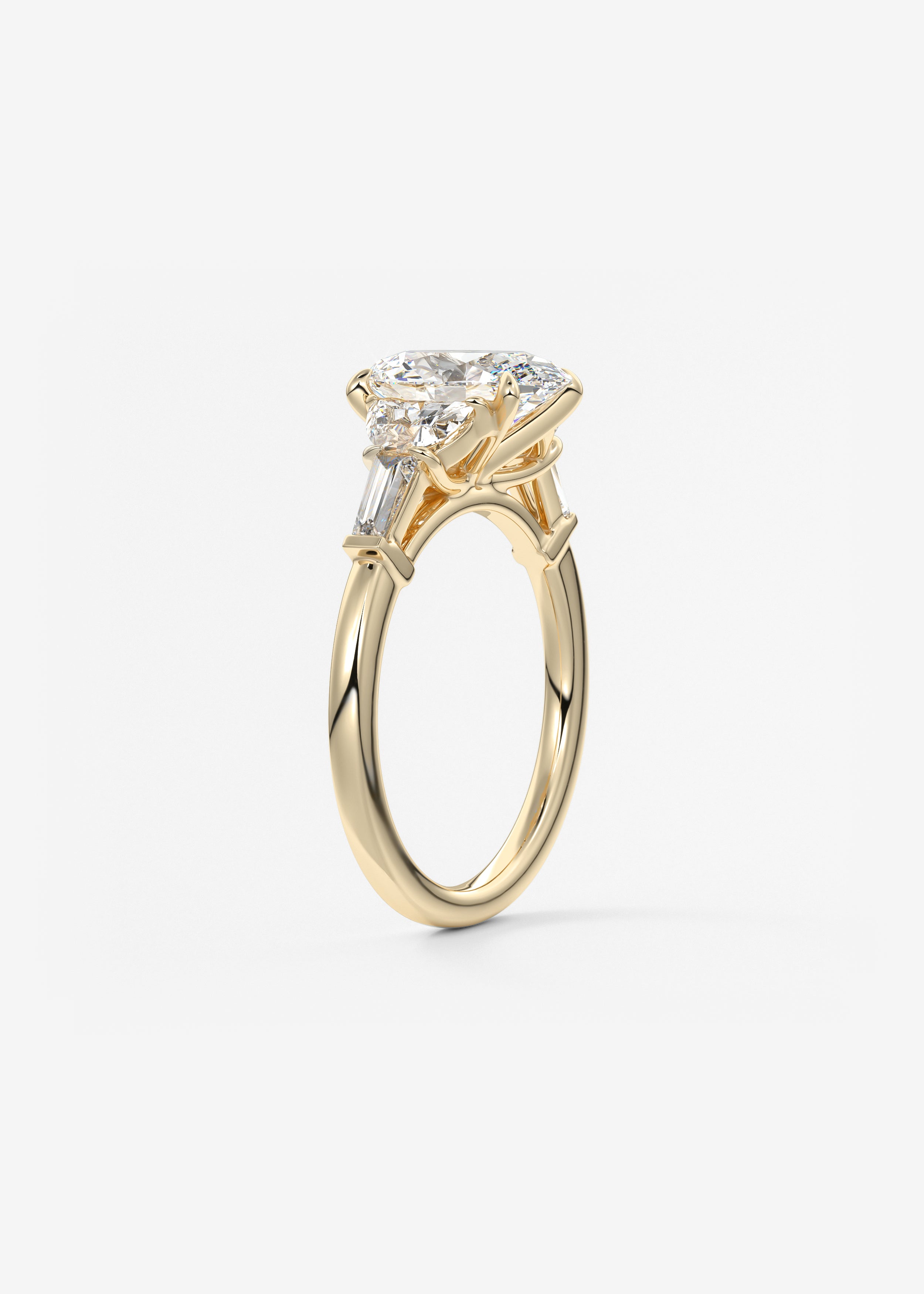 Oval Cluster Lab Grown Diamond Engagement Ring