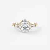 Oval Cluster Lab Grown Diamond Engagement Ring