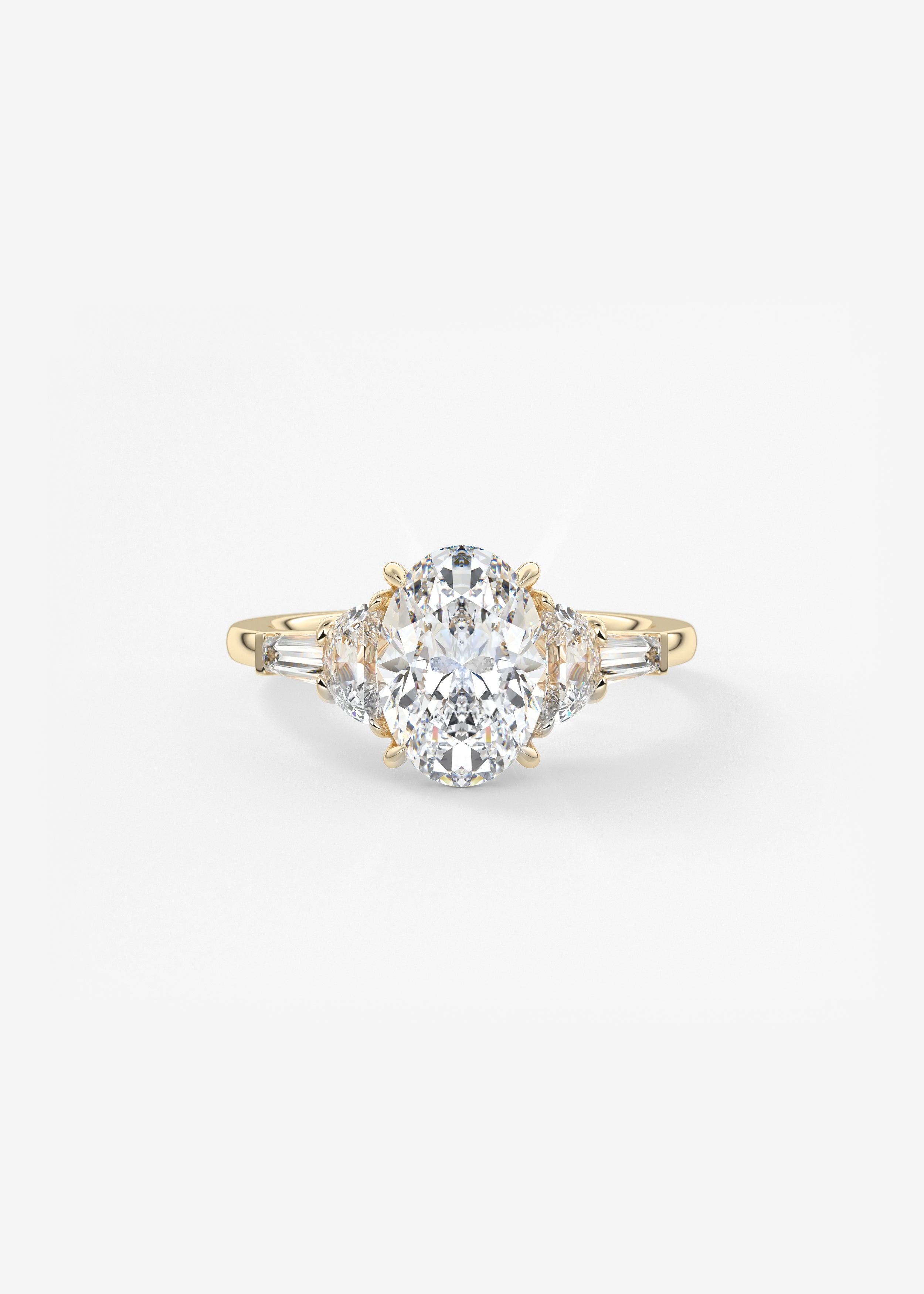 Oval Cluster Lab Grown Diamond Engagement Ring