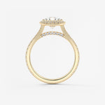 Oval Halo & Pave , Split Shank Lab Grown Diamond Engagement Ring