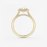 Oval Halo & Pave , Split Shank Lab Grown Diamond Engagement Ring