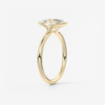 Oval Half Bezel Lab Grown Diamond Engagement Ring