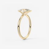 Oval Half Bezel Lab Grown Diamond Engagement Ring