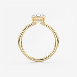 Oval Half Bezel Lab Grown Diamond Engagement Ring
